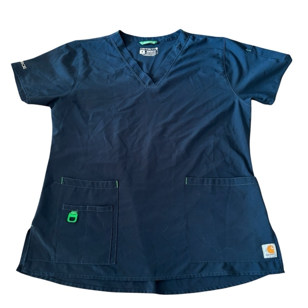 Carhartt Dark Blue Medical Scrub Top Size Medium Modern Fit